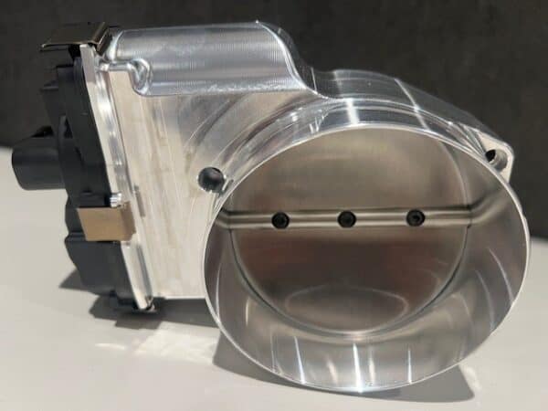 NICK WILLIAMS 103MM DBW Throttle Body in silver on a neutral background.